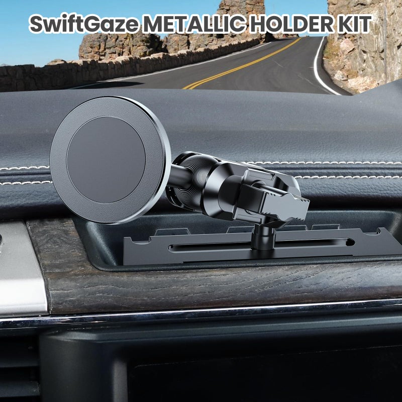 SwiftGaze Metal Magnetic Phone Mount for 2013-2018 RAM 1500/2500/3500 & 2019+ RAM Classic  OEM Holes Screws Install Super Stable for Off Road Bumpy Road Dodge 1500 Phone Holder Cool Ram Accessory - Image 3